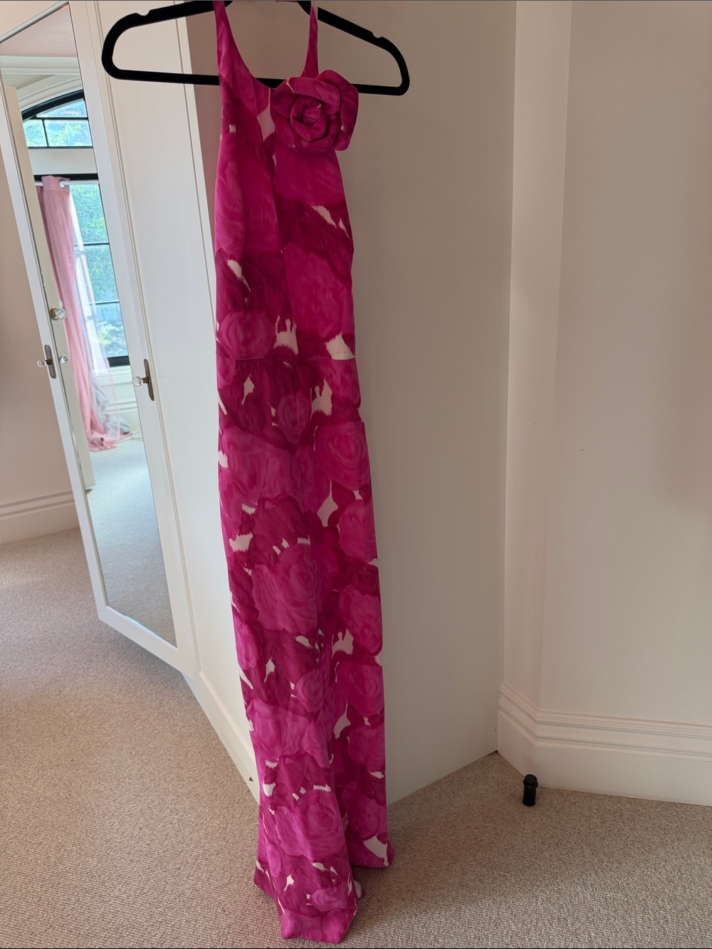 Valentino Bright Fuchsia Floral Halter Jumpsuit